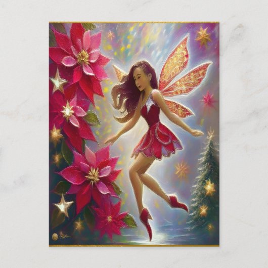 Christmas Fairy Collectie - Licht Auburn Haar Briefkaart (Voorkant)