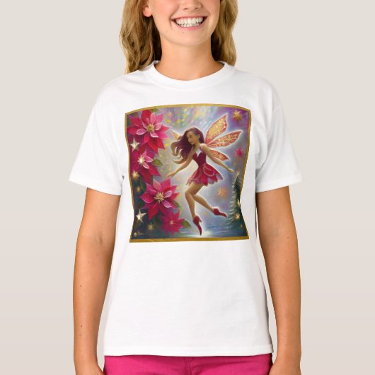 Christmas Fairy Collectie - Licht Auburn Haar T-shirt (Voorkant)