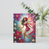 Christmas Fairy Collectie - Lichtbruin Haar Briefkaart (Staand voorkant)