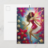 Christmas Fairy Collectie - Lichtbruin Haar Briefkaart (Voorkant / Achterkant)