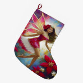 Christmas Fairy Collectie - Lichtbruin Haar Grote Kerstsok (Voorkant (Hangend))