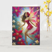 Christmas Fairy Collectie - Lichtbruin Haar Kaart (Gele Bloem)