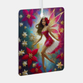 Christmas Fairy Collectie - Lichtbruin Haar Metalen Ornament (Voorkant Rechts)