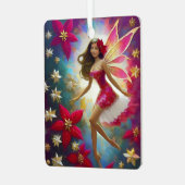 Christmas Fairy Collectie - Lichtbruin Haar Metalen Ornament (Voorkant links)