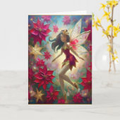 Christmas Fairy Collectie - Medium bruin haar Kaart (Gele Bloem)