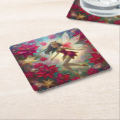 Christmas Fairy Collectie - Medium bruin haar Kartonnen Onderzetters (Schuin)