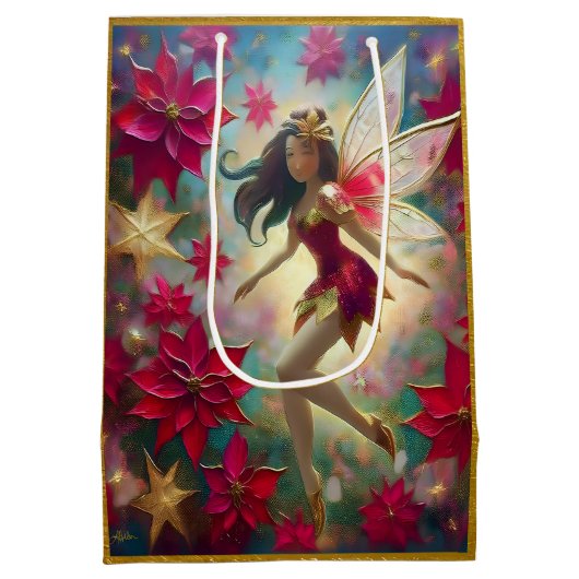 Christmas Fairy Collectie - Medium bruin haar Medium Cadeauzakje (Achterkant)