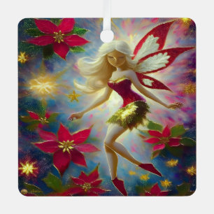 Christmas Fairy Collectie - Platinum Blond Haar Metalen Ornament
