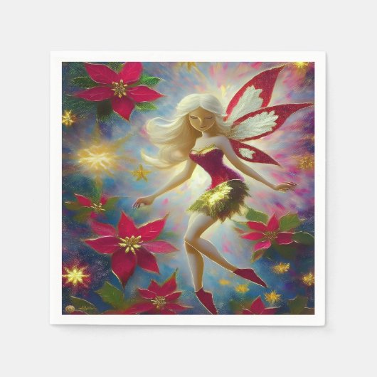 Christmas Fairy Collectie - Platinum Blond Haar Servet (Voorkant)