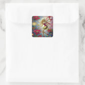 Christmas Fairy Collectie - Platinum Blond Haar Vierkante Sticker (Tas)
