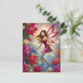 Christmas Fairy Collectie - Roodbruin haar Briefkaart (Staand voorkant)