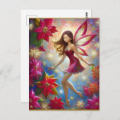 Christmas Fairy Collectie - Roodbruin haar Briefkaart (Voorkant / Achterkant)