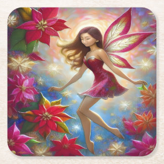 Christmas Fairy Collectie - Roodbruin haar Kartonnen Onderzetters