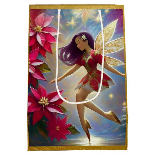 Christmas Fairy Collectie - Roodbruin haar Medium Cadeauzakje (Achterkant)