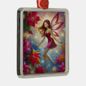 Christmas Fairy Collectie - Roodbruin haar Metalen Ornament (Rechts)