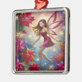 Christmas Fairy Collectie - Roodbruin haar Metalen Ornament (Links)