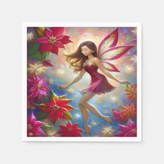 Christmas Fairy Collectie - Roodbruin haar Servet (Voorkant)