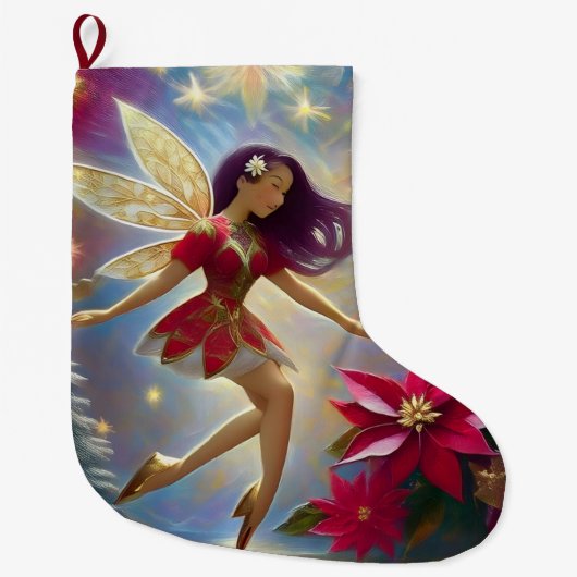 Christmas Fairy Collectie - Straight Plum Hair Grote Kerstsok (Voorkant)