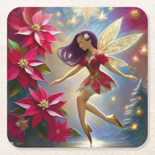 Christmas Fairy Collectie - Straight Plum Hair Kartonnen Onderzetters