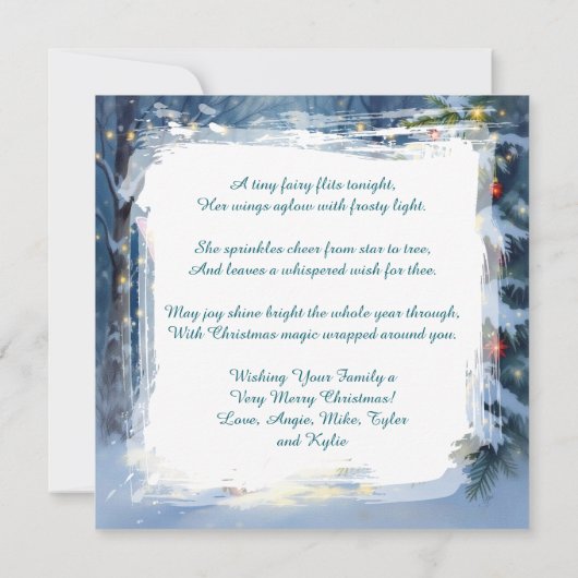Christmas Fairy Decorating a Christmas Tree Kaart (Achterkant)