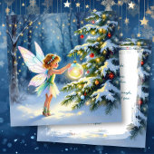 Christmas Fairy Decorating a Christmas Tree Kaart