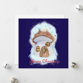 Christmas fairy house feestdagenkaart