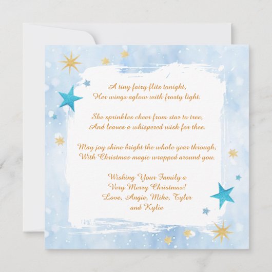 Christmas Fairy Ice Skating in an Enchanted Forest Kaart (Achterkant)