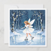 Christmas Fairy Ice Skating in an Enchanted Forest Kaart (Voorkant)
