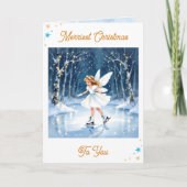 Christmas Fairy Ice Skating in an Enchanted Forest Kaart (Voorkant)