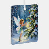 Christmas Fairy in an Enchanted Forest Metalen Ornament (Voorkant Rechts)