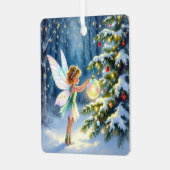 Christmas Fairy in an Enchanted Forest Metalen Ornament (Voorkant links)