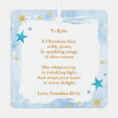 Christmas Fairy in an Enchanted Forest Metalen Ornament (Achterkant)