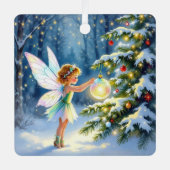Christmas Fairy in an Enchanted Forest Metalen Ornament (Voorkant)
