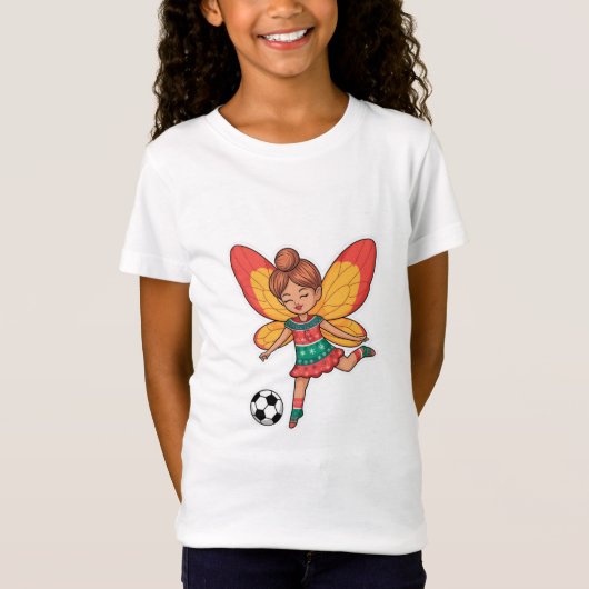 Christmas Fairy Playing Soccer T-shirt (Voorkant)