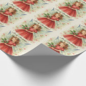 Christmas Fairy Watercolor Art Cadeaupapier (Hoek)