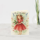 Christmas Fairy Watercolor Art Greetings  Kaart (Voorkant)