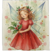 Christmas Fairy Watercolor Art Holiday Douchegordijn (Voorkant)