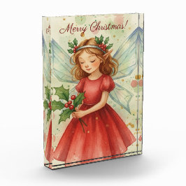 Christmas Fairy Watercolor Art Holiday Fotoblokken