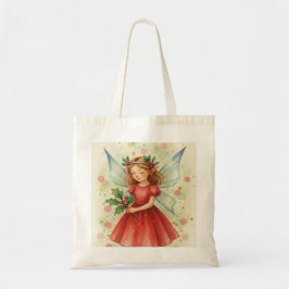 Christmas Fairy Watercolor Art Tote Bag