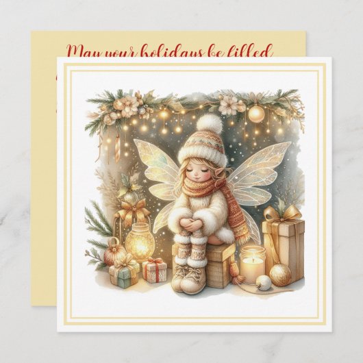 Christmas Fairy – Whimsical Winter Holiday Card (Voorkant / Achterkant)