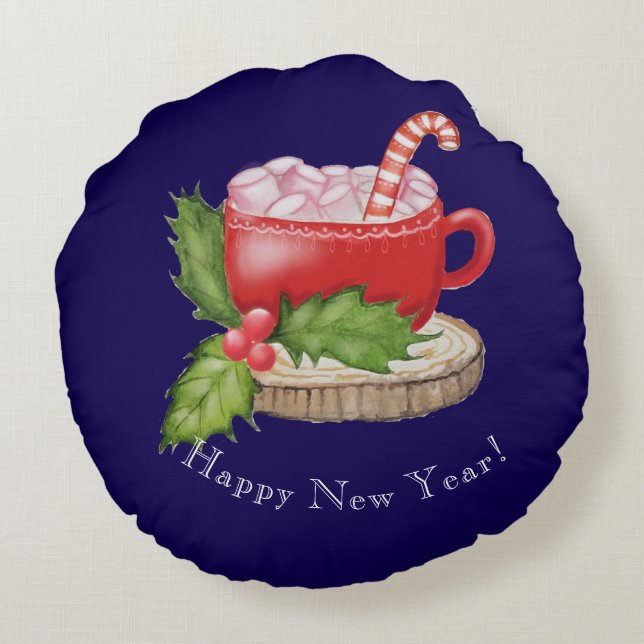 Christmas Fairytale House Rond Kussen (Achterkant)