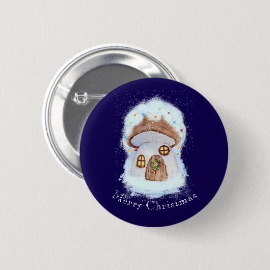 Christmas Fairytale House Ronde Button 5,7 Cm (Voorkant /achterkant)