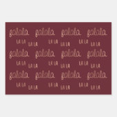 Christmas Falala lala Plaid set  Inpakpapier Vel (Voorkant)