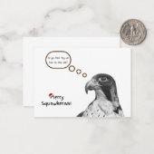 Christmas Falcon Note Kaart Notitiekaartje (Voorkant / Achterkant in situ)