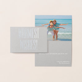 CHRISTMAS FAMILIE BEACH FOTO CARD SILVER FOIL MINI FOLIE KAARTEN