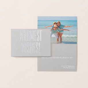 CHRISTMAS FAMILIE BEACH FOTO CARD SILVER FOIL MINI FOLIE KAARTEN