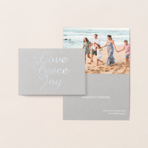 CHRISTMAS FAMILIE FOTO CARD PEACE LOVE FOLIE MINI KAARTEN
