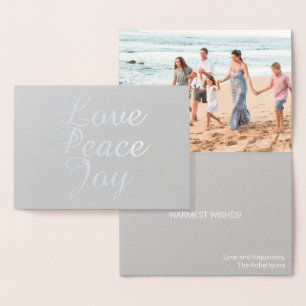 CHRISTMAS FAMILIY PHOTO CARD PEACE LIVE JOVE IN FO FOLIE KAARTEN