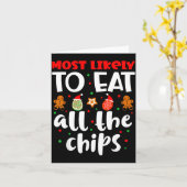 Christmas Family Cute Funny Most Likely To Eat All Kaart (Gele Bloem)