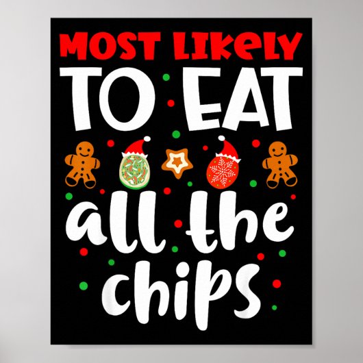 Christmas Family Cute Funny Most Likely To Eat All Poster (Voorkant)